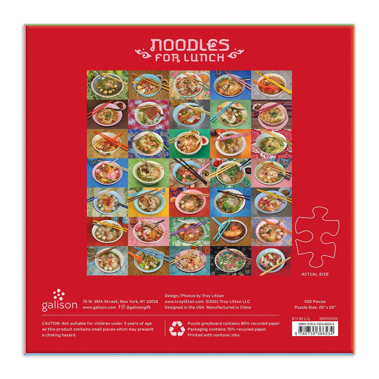 Galison - Noodles for Lunch 500 Piece Puzzle