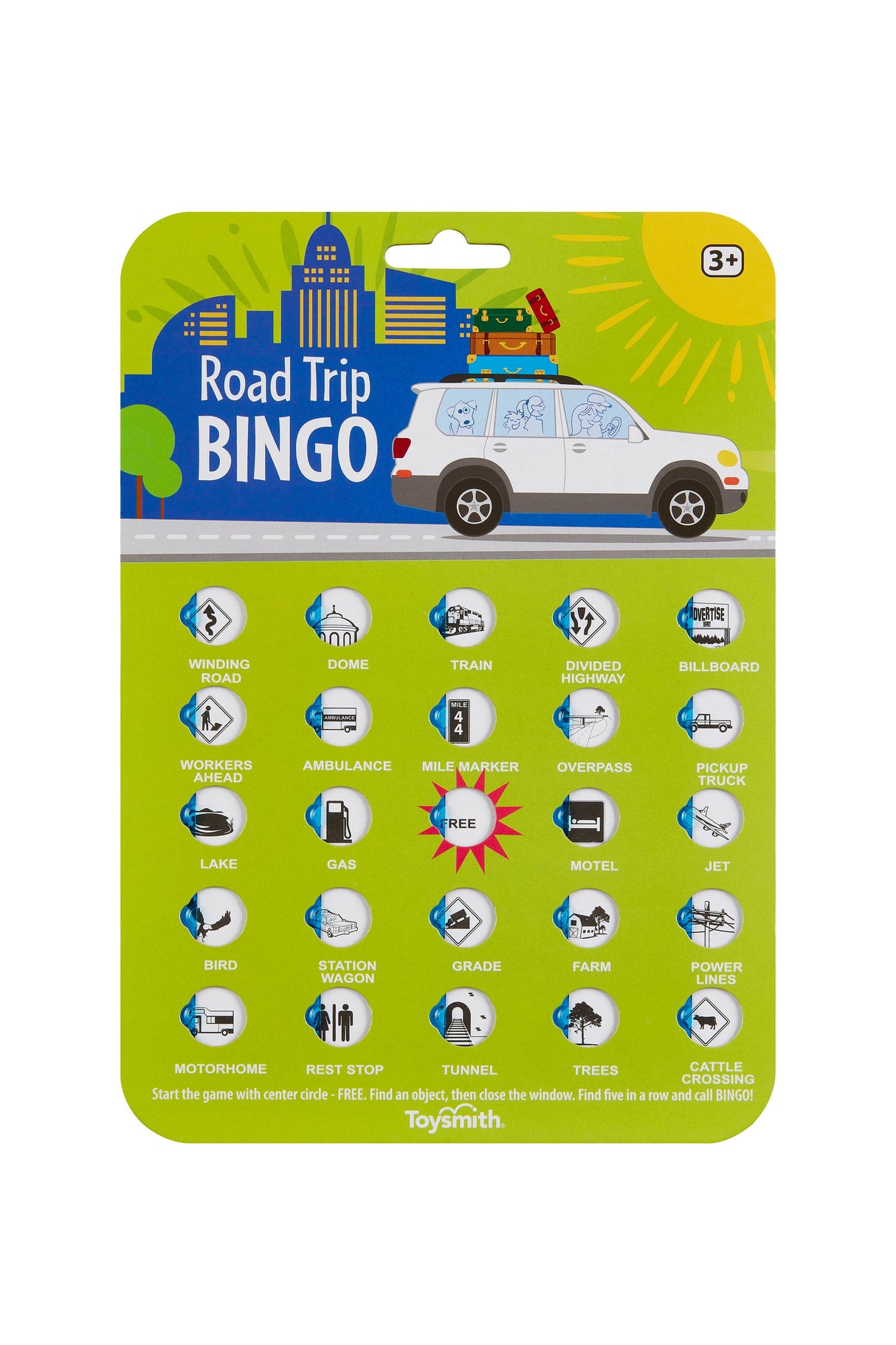 Toysmith - On the Way Games Road Trip Bingo, Travel Game