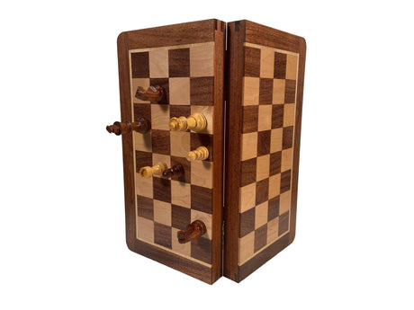 Wood Expressions - Travel Magnetic Wood Folding Chess Set, 12 inches