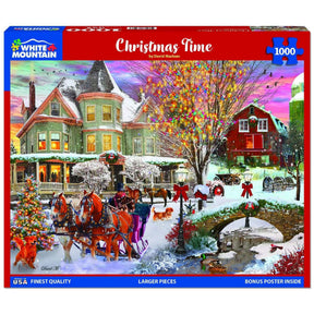 White Mountain Puzzles - Christmas Time Winter - 1000 Piece Jigsaw Puzzle