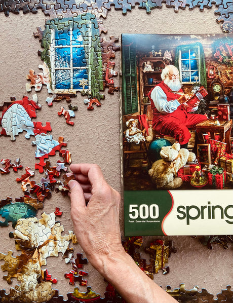 Springbok 500 Piece Jigsaw Puzzle Santa's Shop - image 4