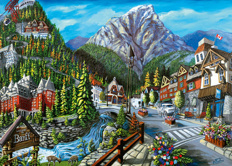 Ravensburger Welcome to Banff 1000 Piece Jigsaw Puzzle for Adults - Every Piece is Unique, Softclick Technology Means Pieces Fit Together Perfectly