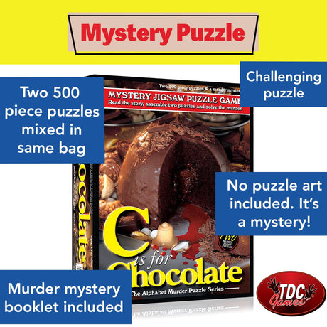 Wood Expressions - C is for Chocolate Alphabet Mystery Puzzles (2) 500 pieces