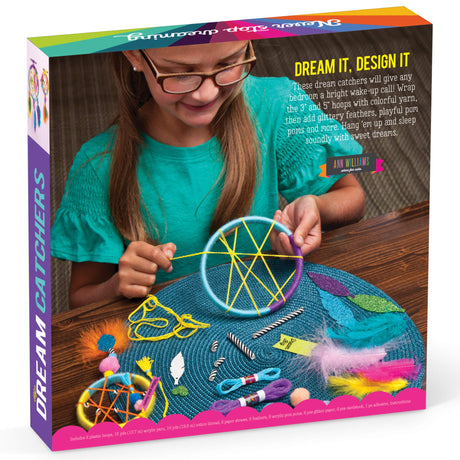 Craft-tastic — Dream Catchers — Arts and Crafts Kit for Kids — Make 2 Colorful Dream Catchers — for Ages 8+, Brown