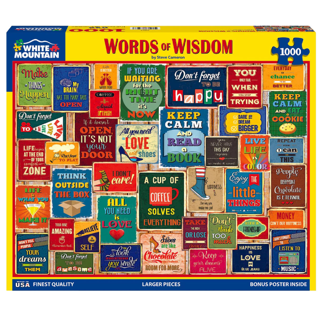 White Mountain Words of Wisdom, 1000 Piece Jigsaw Puzzle