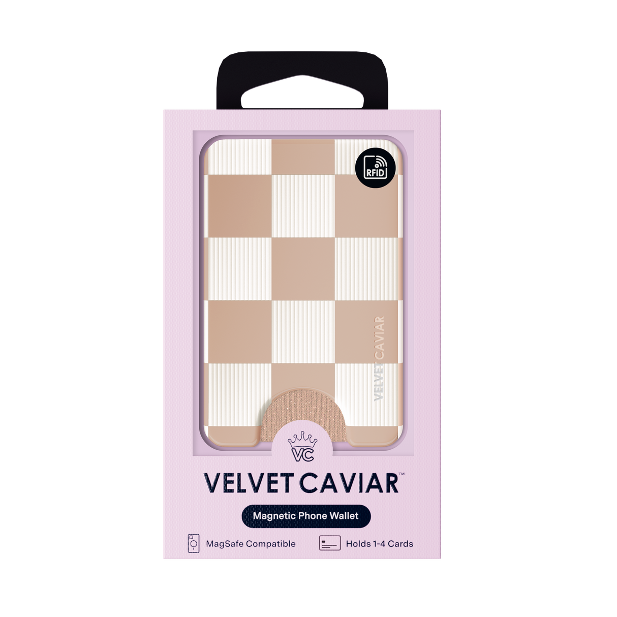 VELVET CAVIAR - Magnetic Phone Wallet- Nude Vibe Checker