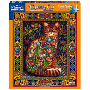 White Mountain Puzzles - Tapestry Cat - 1000 Piece Jigsaw Puzzle