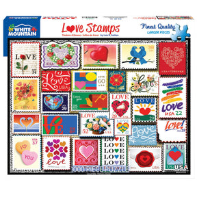 White Mountain Puzzles - Love Stamps - 1000 Piece Jigsaw Puzzle