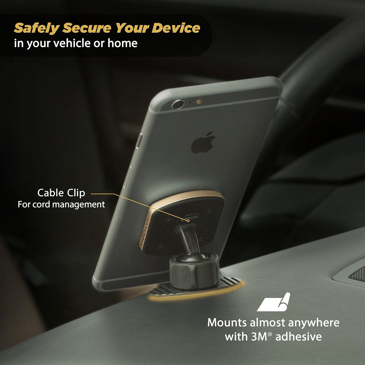 Scosche - Magicmount Pro Dash Mount For Popsockets - Black And Silver