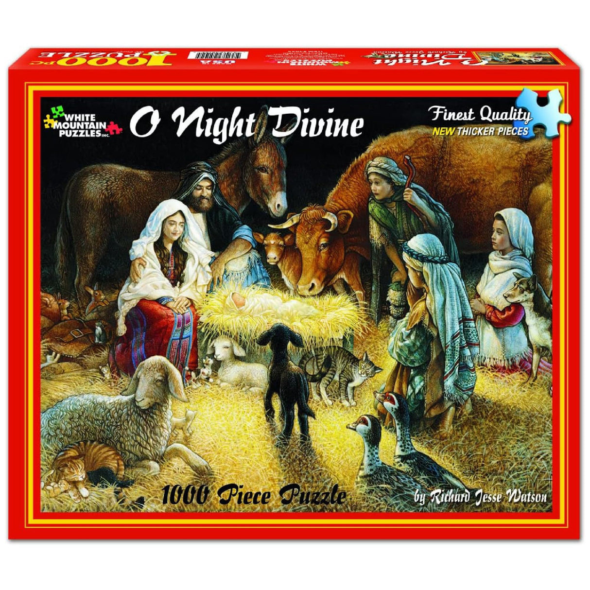 White Mountain O Night Divine Christmas Puzzles 1000 Pieces Jigsaw Puzzle for Adults and Family