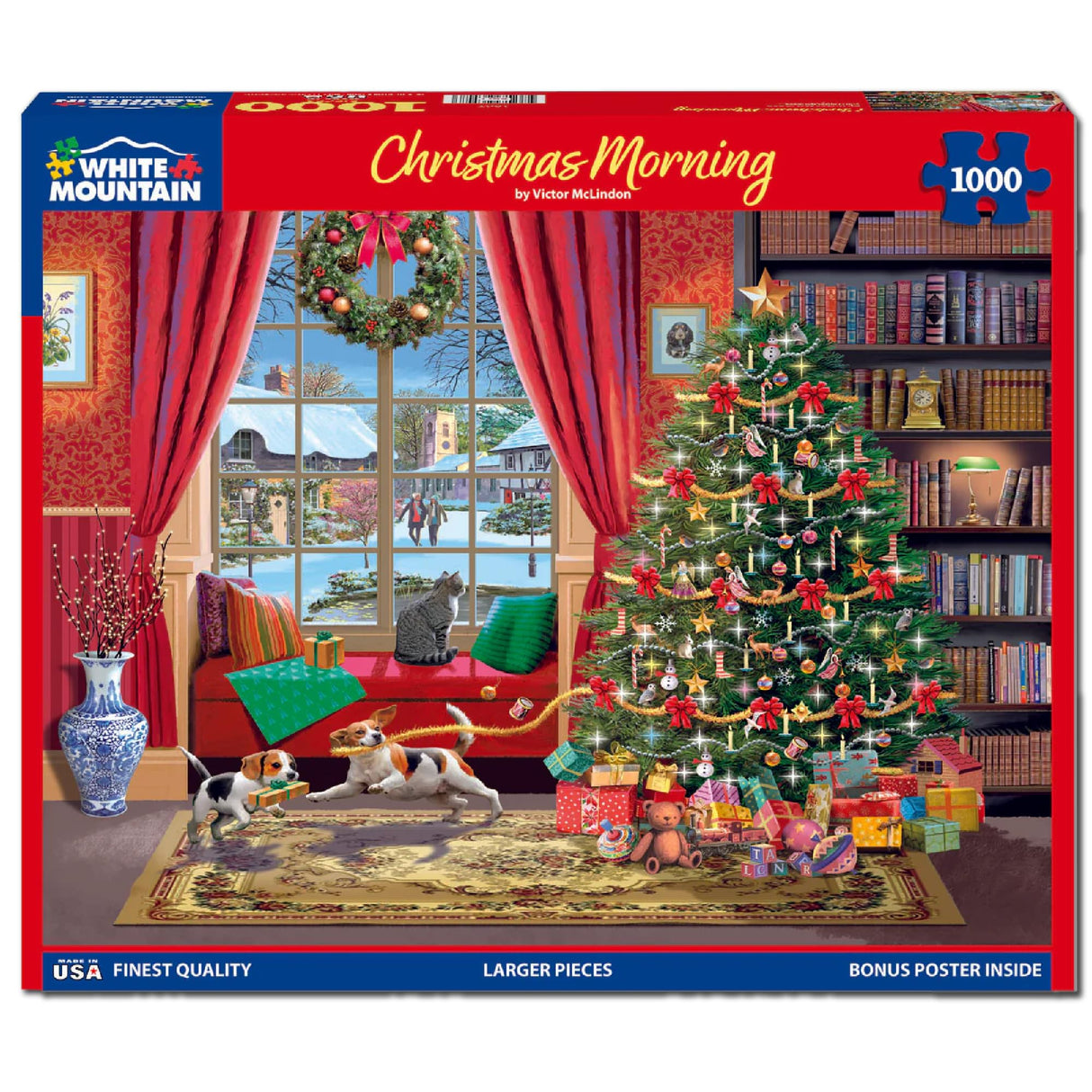 White Mountain Christmas Morning Jigsaw Puzzle Christmas Puzzles 1000 Pieces for Adults and Family