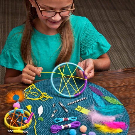 Craft-tastic — Dream Catchers — Arts and Crafts Kit for Kids — Make 2 Colorful Dream Catchers — for Ages 8+, Brown