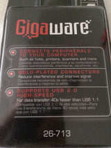 GIGAWARE 6-FOOT USB 2.0 CABLE WITH A-B MALE CONNECTORS