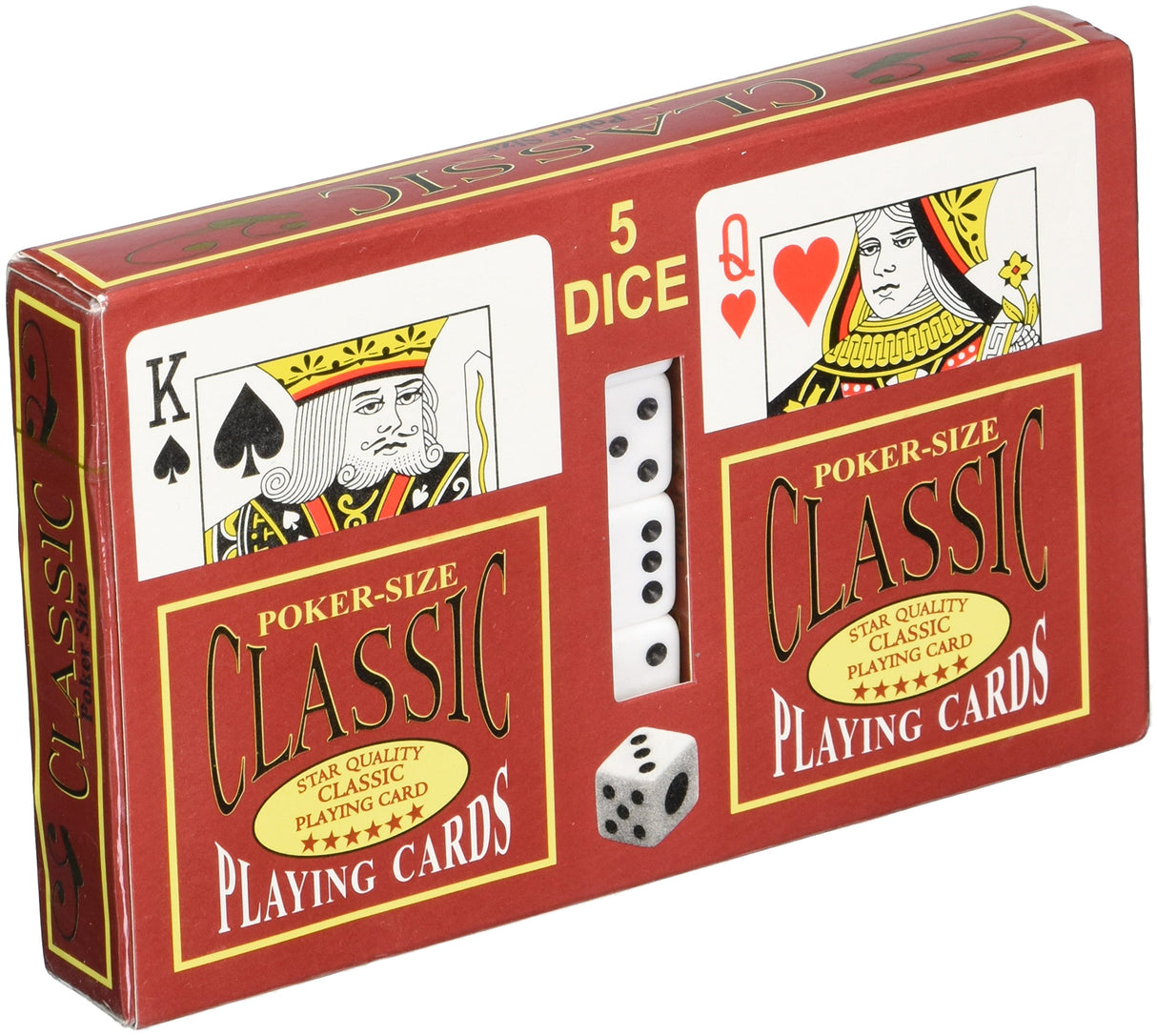 Playing 2 Deck Cards & 5 Dice Set, One Color