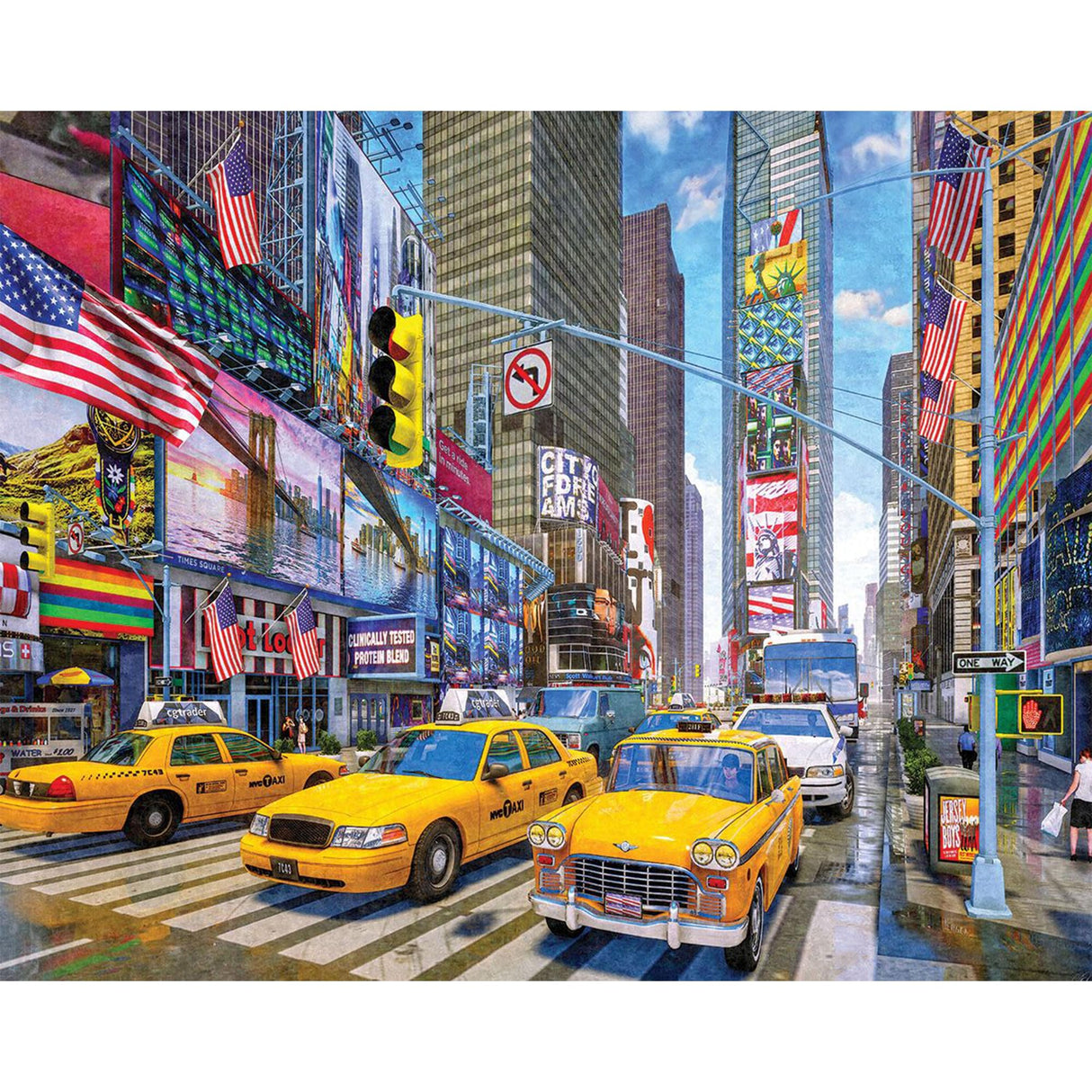 White Mountain Puzzles NY Times Square 1000 Piece Puzzle, 1 EA