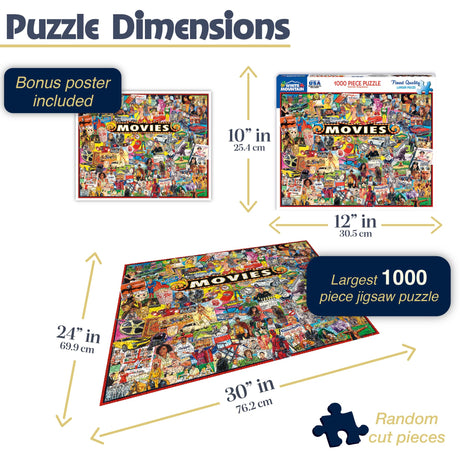 White Mountain Puzzles - The Movies - 1000 Piece Jigsaw Puzzle - image 3