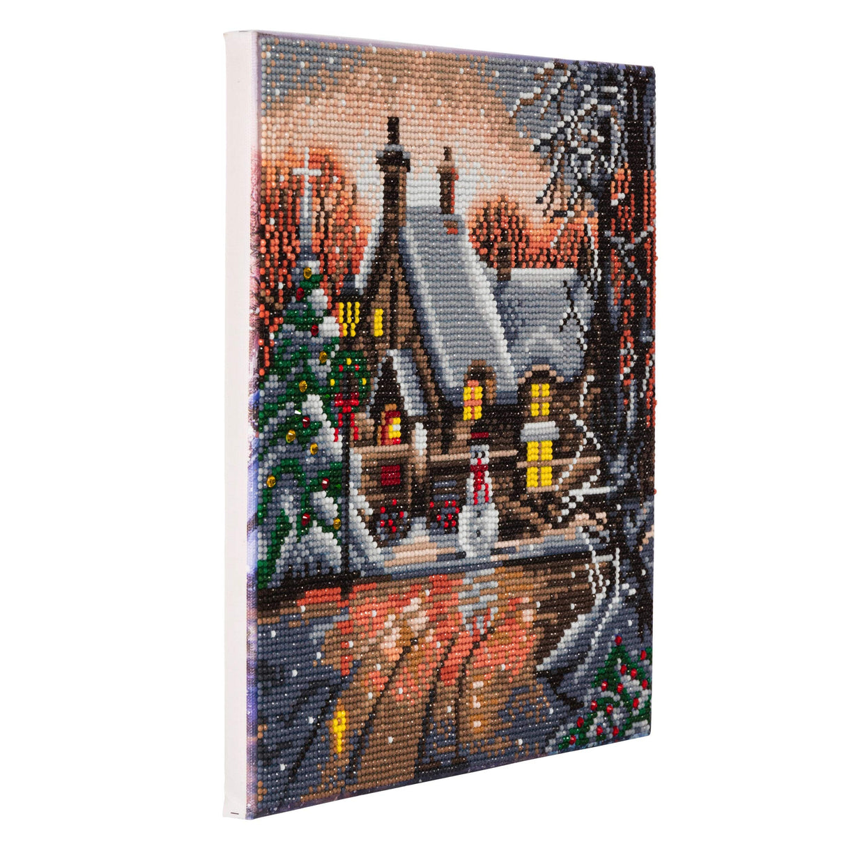 CRYSTAL ART Snowman Cottage 30x30cm Framed Kit