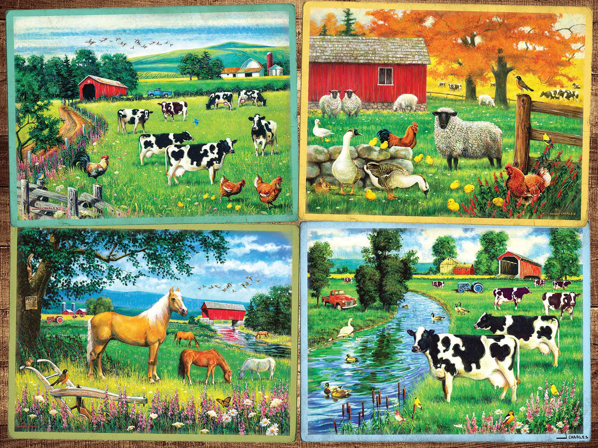 Cobble Hill 275 Piece Easy-Handling Puzzle - Country Friends - Sample Poster Included