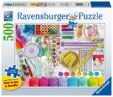 Ravensburger Needlework Station - 500-Piece Jigsaw Puzzle | Large, Easy-to-Handle Pieces | Unique Softclick Technology | Ideal for Adults