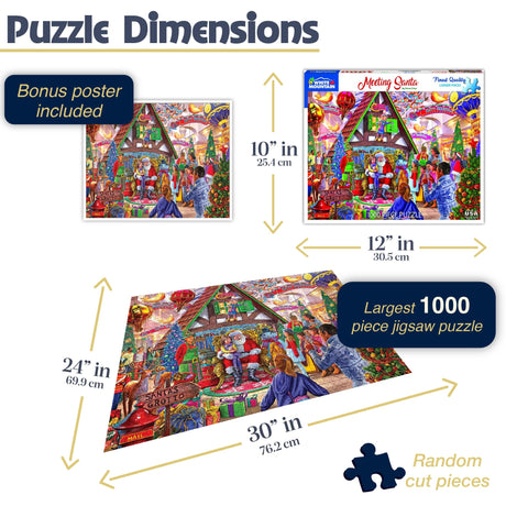White Mountain Puzzles - Meeting Santa - 1000 Piece Jigsaw Puzzle - image 3