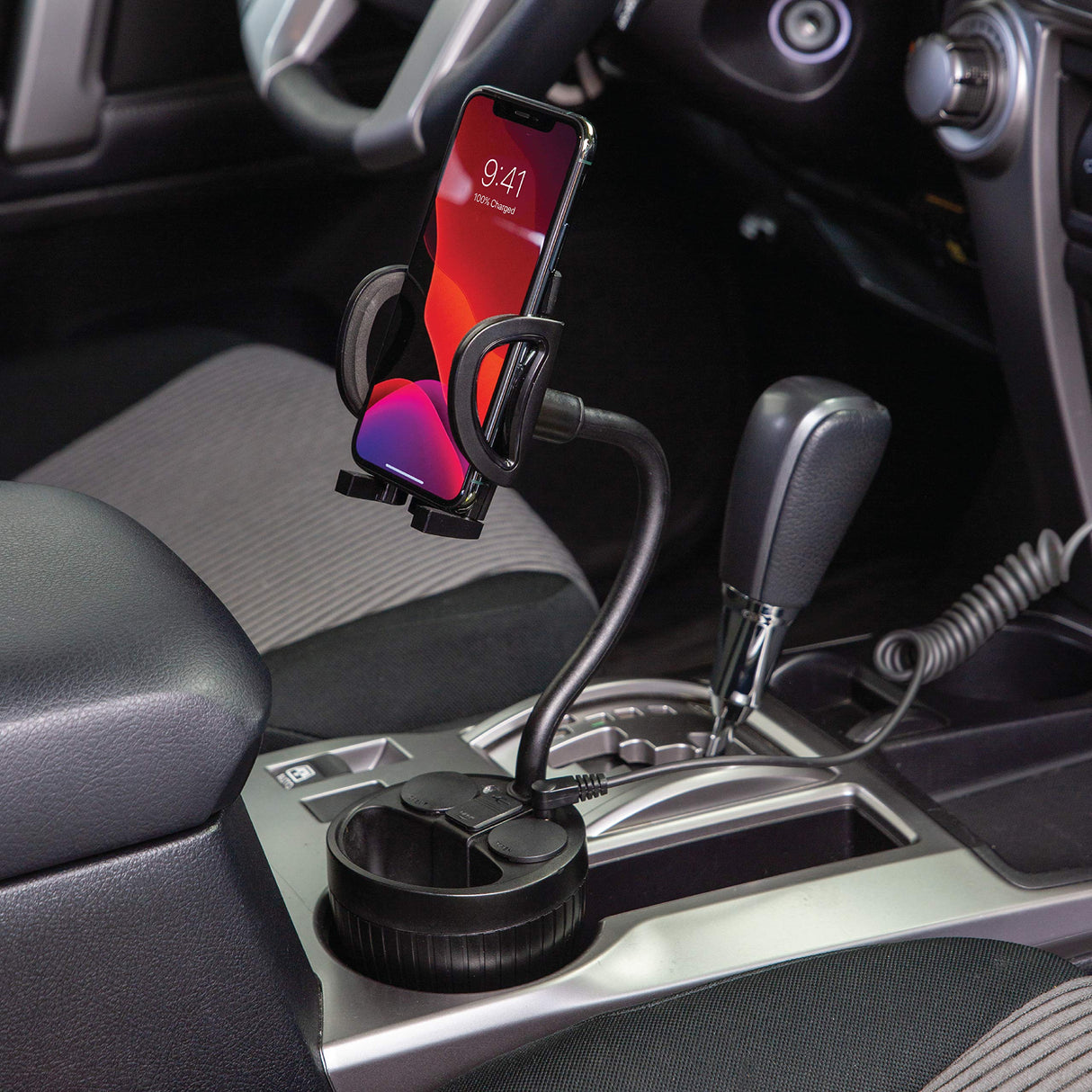 Scosche - Powerhub Cup Holder Phone Mount - Black