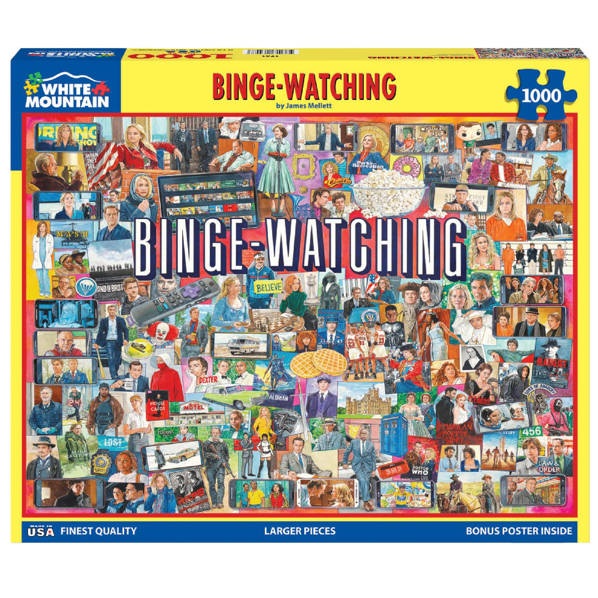 White Mountain Puzzles - Binge Watching - 1000 Piece Jigsaw Puzzle for Adults - Fun Family Activity