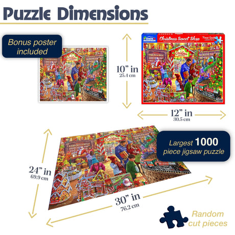 White Mountain Puzzles - Christmas Sweet Shop - 1000 Piece Jigsaw Puzzle - image 3