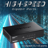 TRENDNET 5-PORT GIGABIT SWITCH /W METAL CASE