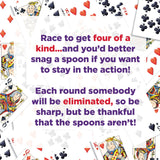 Play Monster Spoons in a Case, Card Games for Kids - Spoons Game, Deck of Cards, Fun Family Games for Kids and Adults, Playing Cards, Game Night, Travel Games, 3-6 Multi-Player Card Game, Games for Adults, Ages 7+