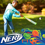 NERF Power Blast Kids Baseball Bat and Ball Set - Kids Plastic Baseball Bat with Extra Grip and Power Bands - Official NERF Plastic Baseball Set