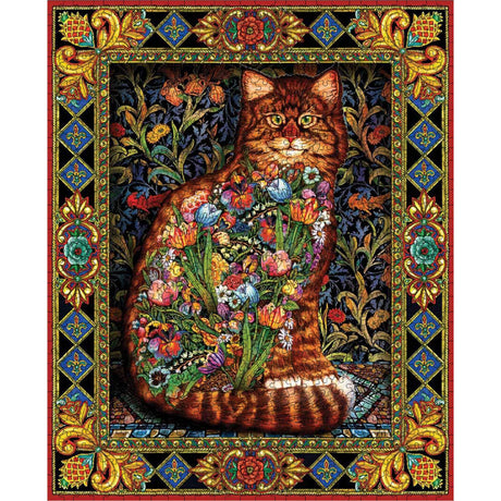 White Mountain Puzzles Tapestry Cat - 1000 Piece Jigsaw Puzzle