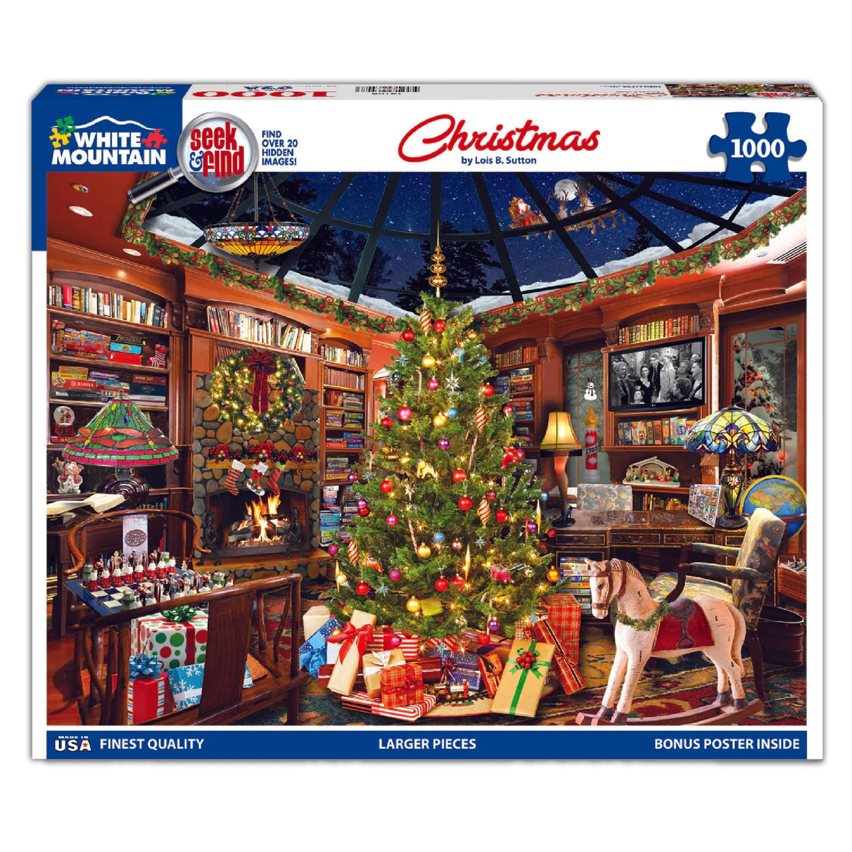 White Mountain Seek & Find Christmas Puzzles 1000 Pieces Jigsaw Puzzles for Adults and Family