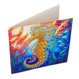 Crystal Art Diamond Painting Card Kit - Seahorse- Create Your Own 7"x7" Card Kit - for Ages 8 and up