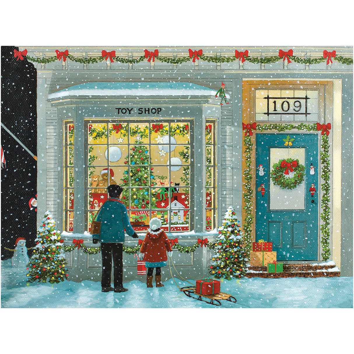 White Mountain Tis The Season Winter Puzzles 500 Pieces Christmas Theme Jigsaw Puzzle for Kids and Adults