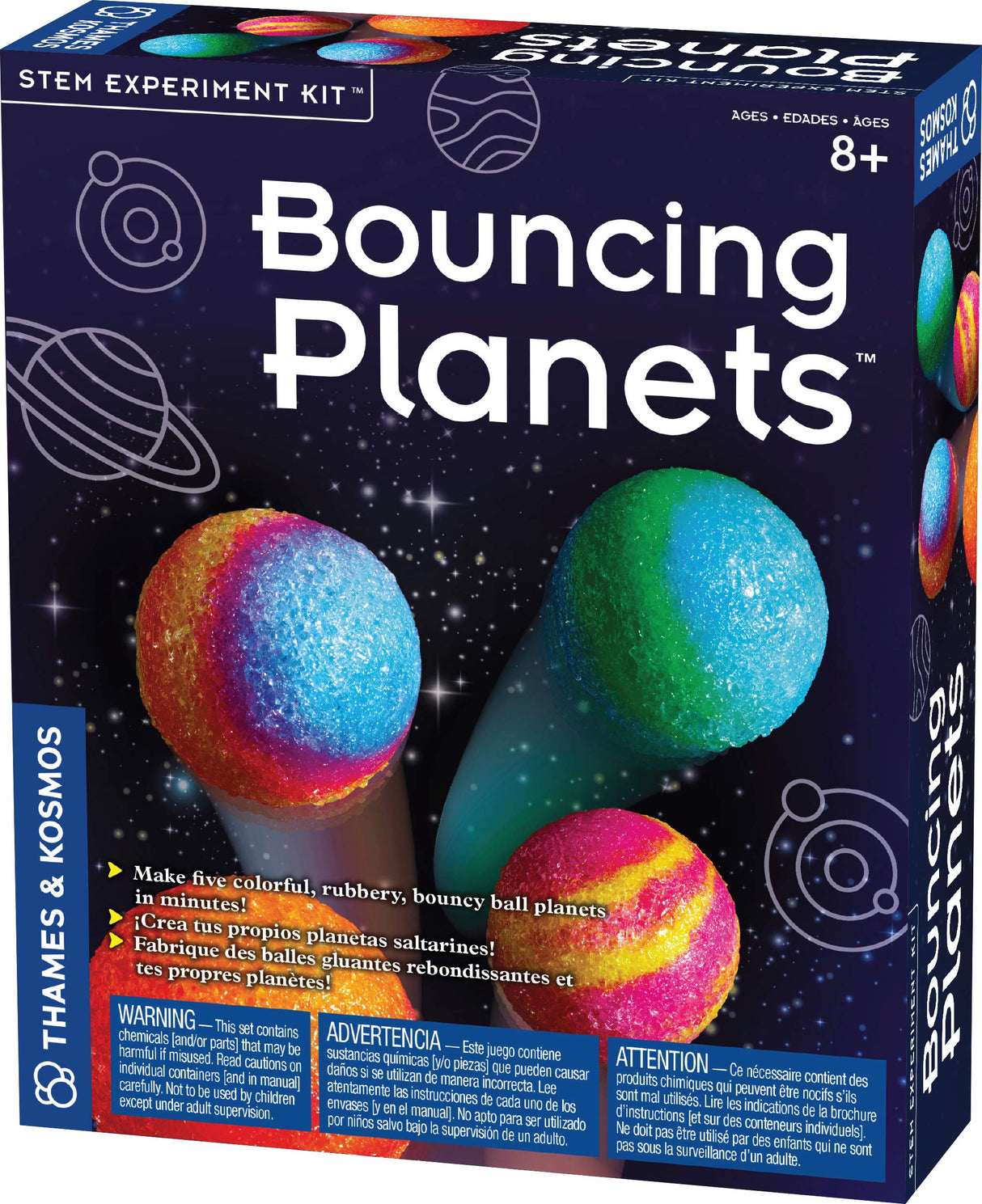 Thames & Kosmos Bouncing Planets STEM Experiment Kit | Make Your Own Rubbery, Colorful Planet Models! | Explore Elasticity and Polymers| 3-Language Instruction Manual (English, French, Spanish)