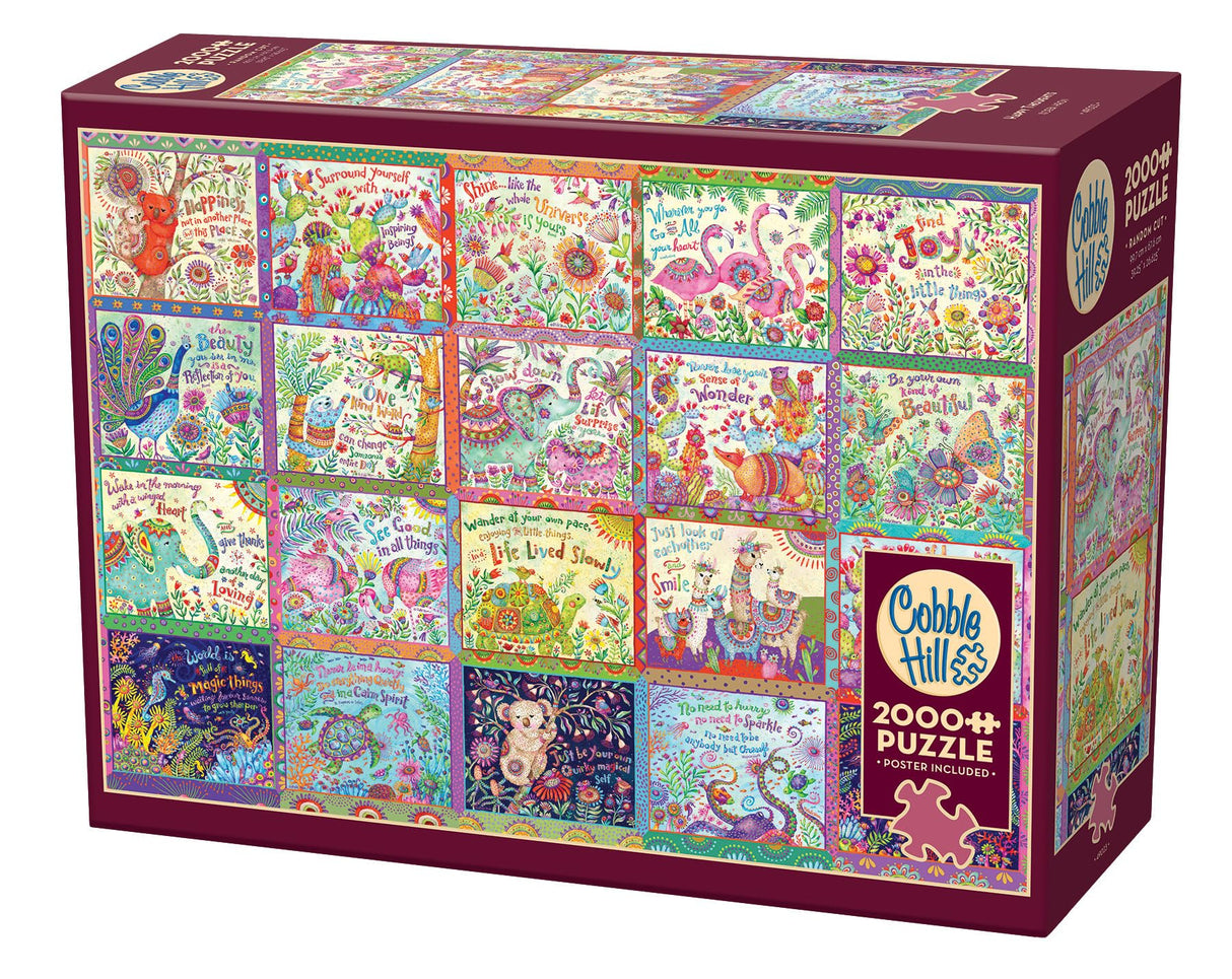 Cobble Hill 2000 Piece Puzzle - Happy Thoughts - Sample Poster Included