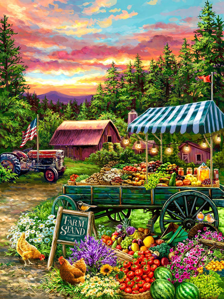 Springbok's 500 Piece Jigsaw Puzzle The Fruit Stand - Made in USA