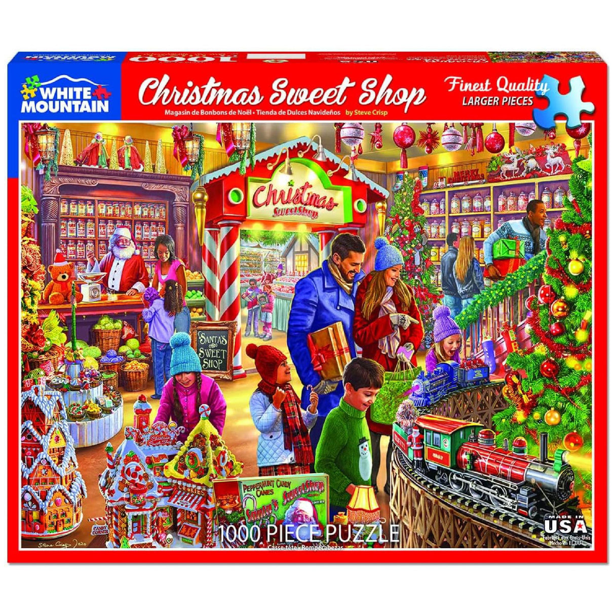 White Mountain Christmas Sweet Shop Christmas Puzzles 1000 Pieces Jigsaw Puzzle for Family and Adults