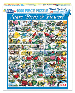 White Mountain Puzzles - State Birds and Flowers - 1000 Piece Jigsaw Puzzle