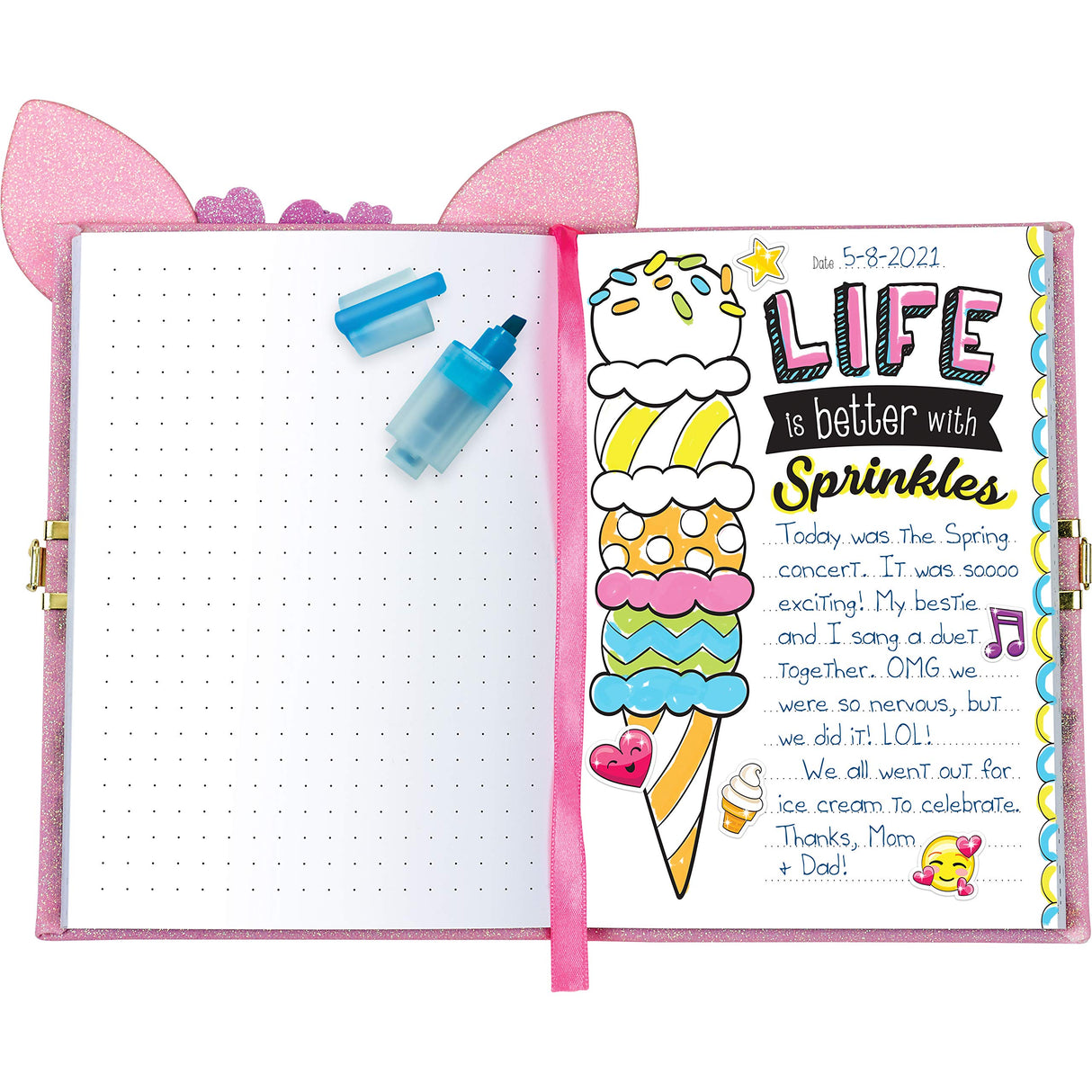 Creativity for Kids Deer Diary - Diary with Lock for Kids - 100 Page Writing Journal with Accessories