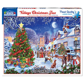 White Mountain Puzzles - Village Christmas Tree - 1000 Piece Jigsaw Puzzle