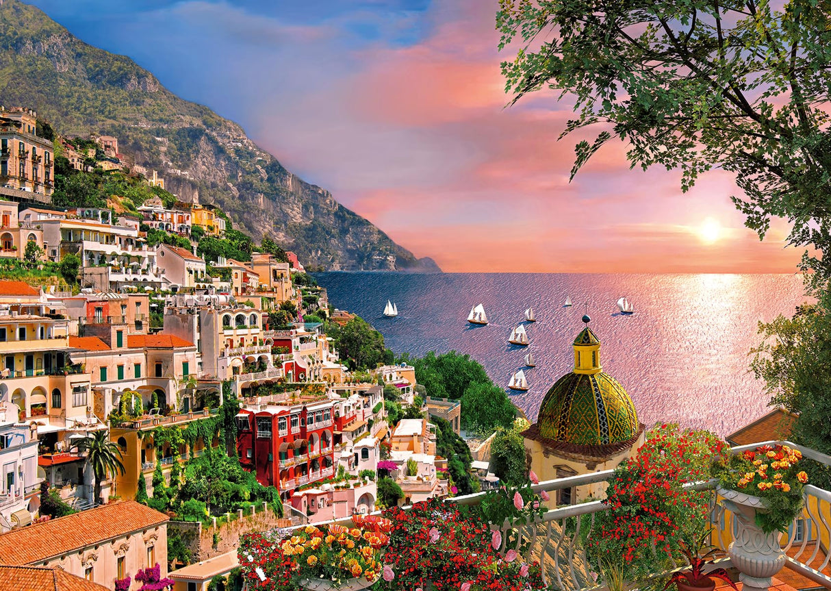 Ravensburger Positano 500 Piece Jigsaw Puzzle for Adults | Unique Piece Design | Anti-Glare Surface | Ideal for Group Activity and Gifts | FSC Certified