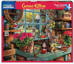 White Mountain Puzzles - Curious Kittens - 1000 Piece Jigsaw Puzzle