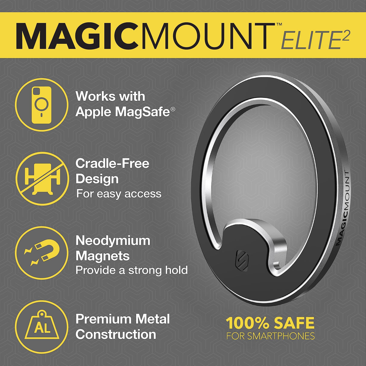 Scosche - Magicmount Magsafe Magnetic Dash Mount - Silver