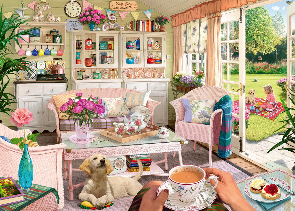 Ravensburger The Tea Shed 1000 Piece Jigsaw Puzzle for Adults | Unique Artwork by Steve Read | Softclick Technology for Perfect Fit | Ideal for Relaxation and Family Fun | FSC Certified