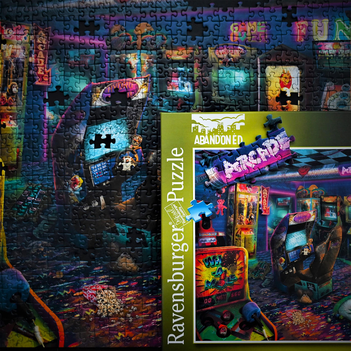 Ravensburger Abandoned Series: Forgotten Arcade 1000 Piece Jigsaw Puzzle for Adults - Retro Gaming Nostalgia | Unique Softclick Technology | Durable Materials | Ideal for Puzzle Hobbyists