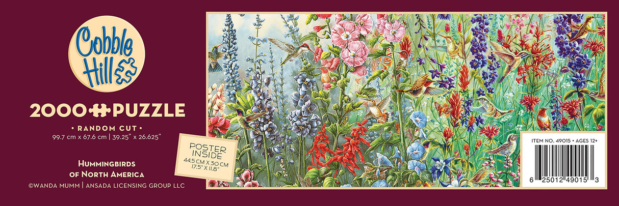 Cobble Hill 2000 Piece Puzzle - Hummingbirds of North America - Sample Poster Included