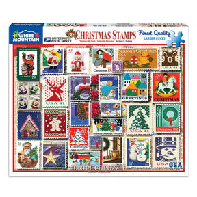 White Mountain Puzzles - Christmas Stamps - 1000 Piece Jigsaw Puzzle