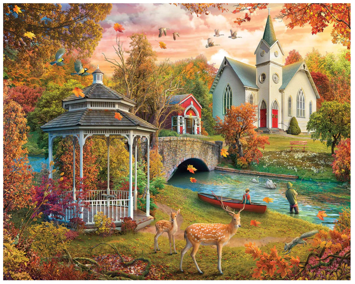 White Mountain Puzzles - The River Church - 1000 Piece Jigsaw Puzzle for Adults - Fun Family Activity