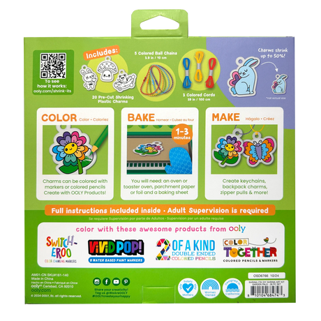 OOLY - Shrink-Its!: D.I.Y. Shrink Art Kit - Garden Pals (28 PC Set)